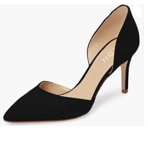 YDN Black Pointed Toe Heels